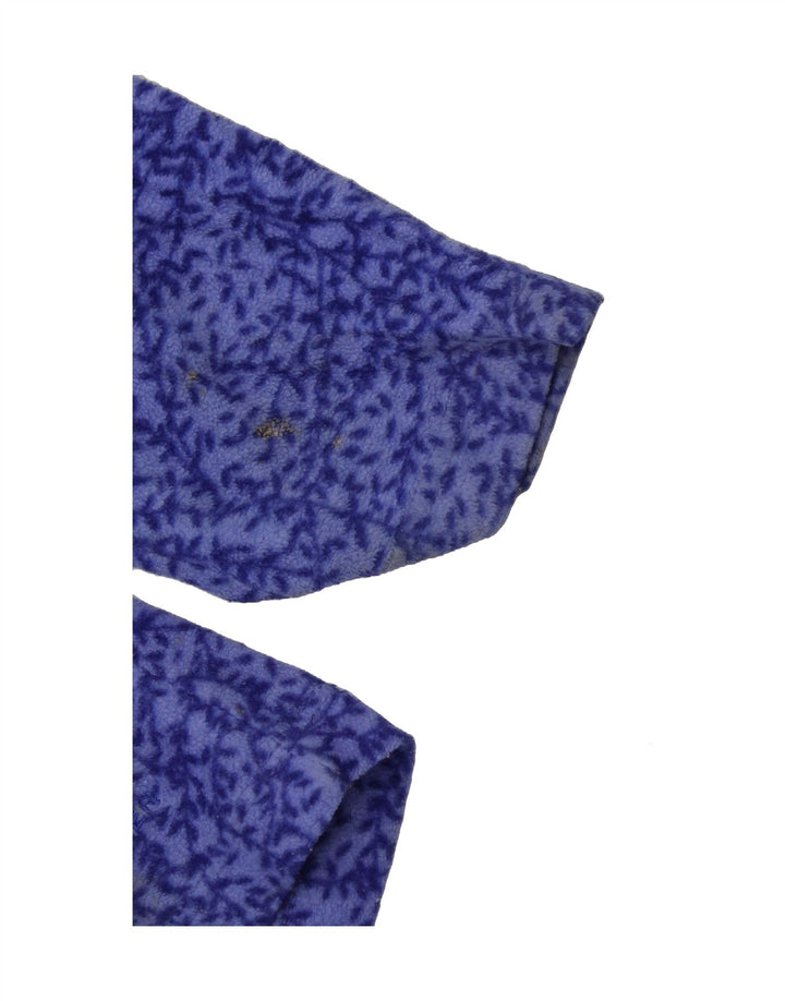 EDDIE BAUER Womens Abstract Pattern Fleece Jumper UK 10 Small Blue Vintage Eddie Bauer and Second-Hand Eddie Bauer from Messina Hembry 