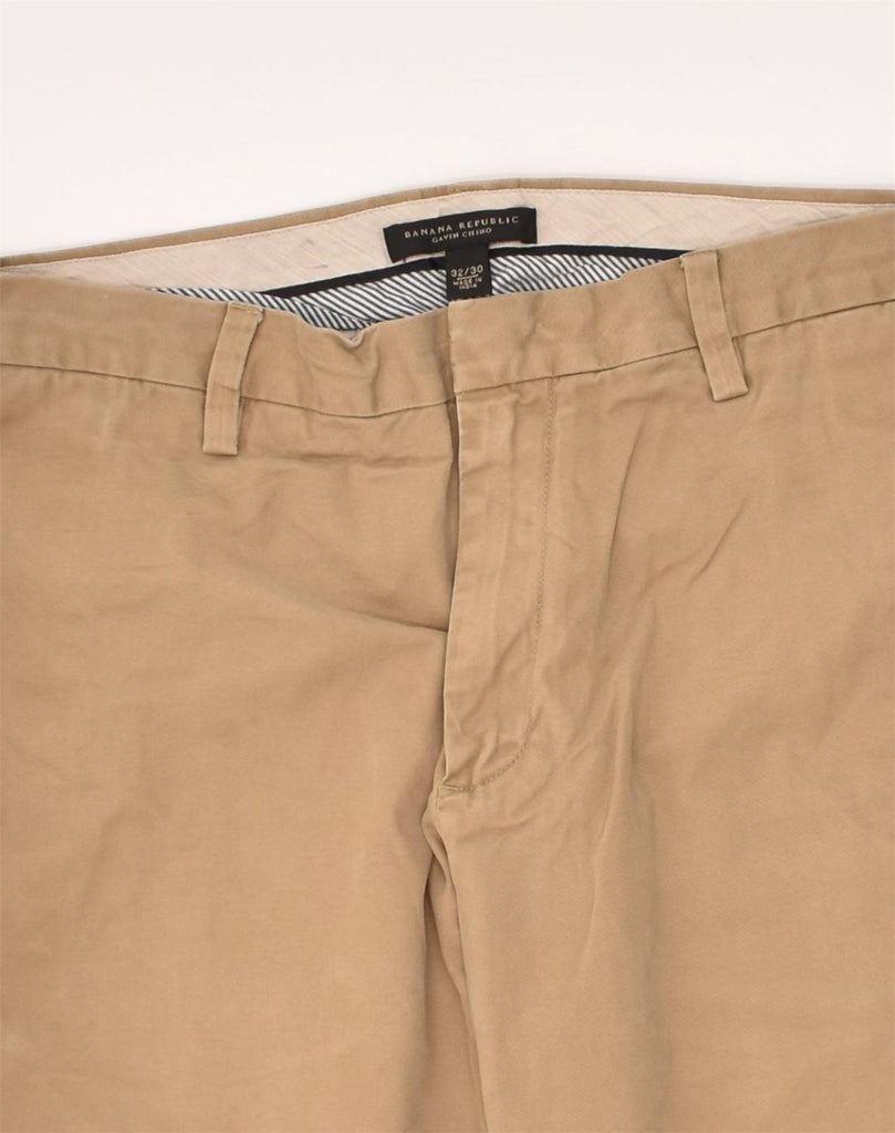 BANANA REPUBLIC Mens Straight Chino Trousers W32 L30  Beige Cotton | Vintage Banana Republic | Thrift | Second-Hand Banana Republic | Used Clothing | Messina Hembry 