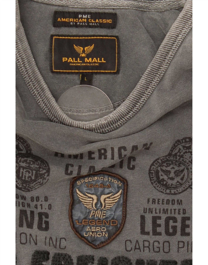Pall Mall Mens Graphic Top Long Sleeve Large Grey