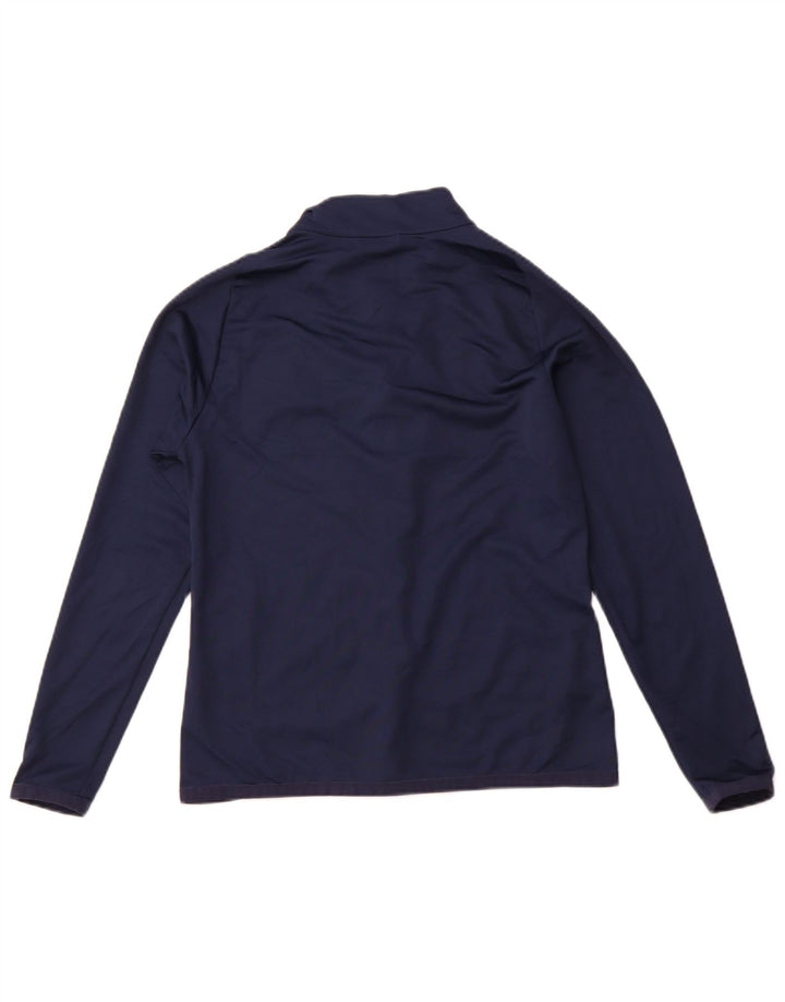 NIKE Womens Dri Fit Graphic Tracksuit Top Jacket UK 10 Small Navy Blue