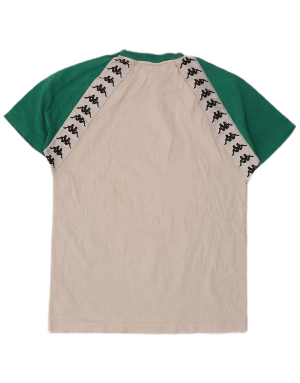 Kappa Mens Graphic T-Shirt Top Small White Colourblock Cotton