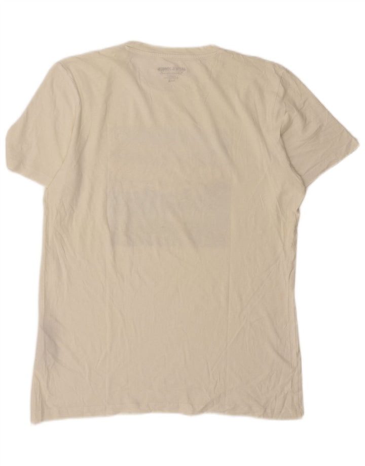 Jack & Jones Mens Graphic T-Shirt Top Small White Cotton