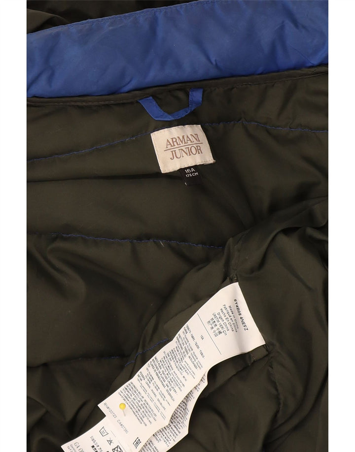 Armani Junior Boys Hooded Padded Jacket 15-16 Years Blue Polyamide