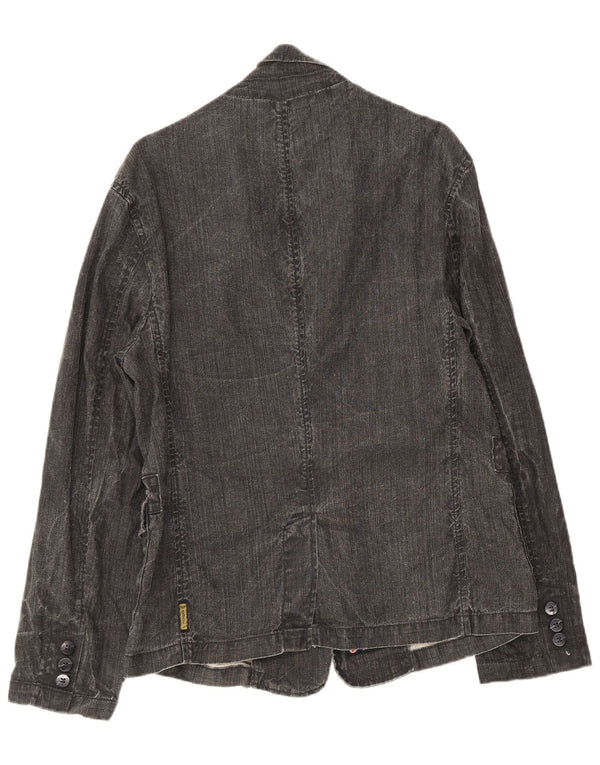 Armani Jeans Mens Denim 3 Button Blazer Jacket IT 50 Medium Grey Linen