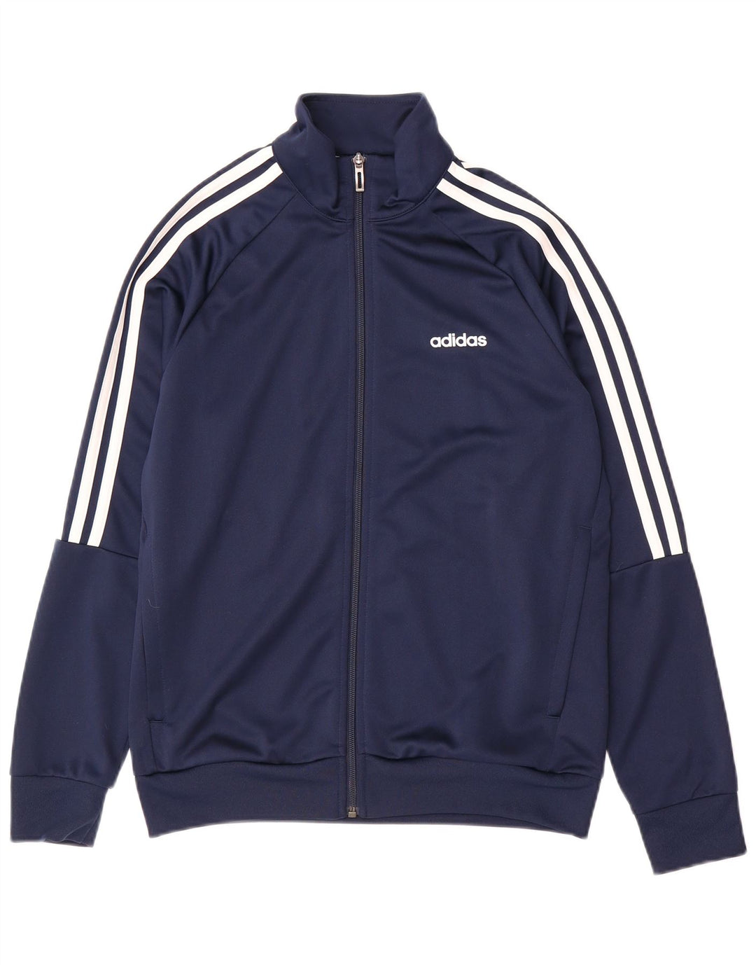 Adidas Boys Climalite Tracksuit Top Jacket 13-14 Years Navy Blue Polyester
