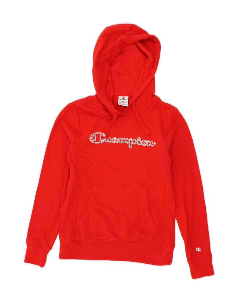 CHAMPION Womens Graphic Hoodie Jumper UK 10 Small Red Cotton Vintage Champion and Second-Hand Champion from Messina Hembry 