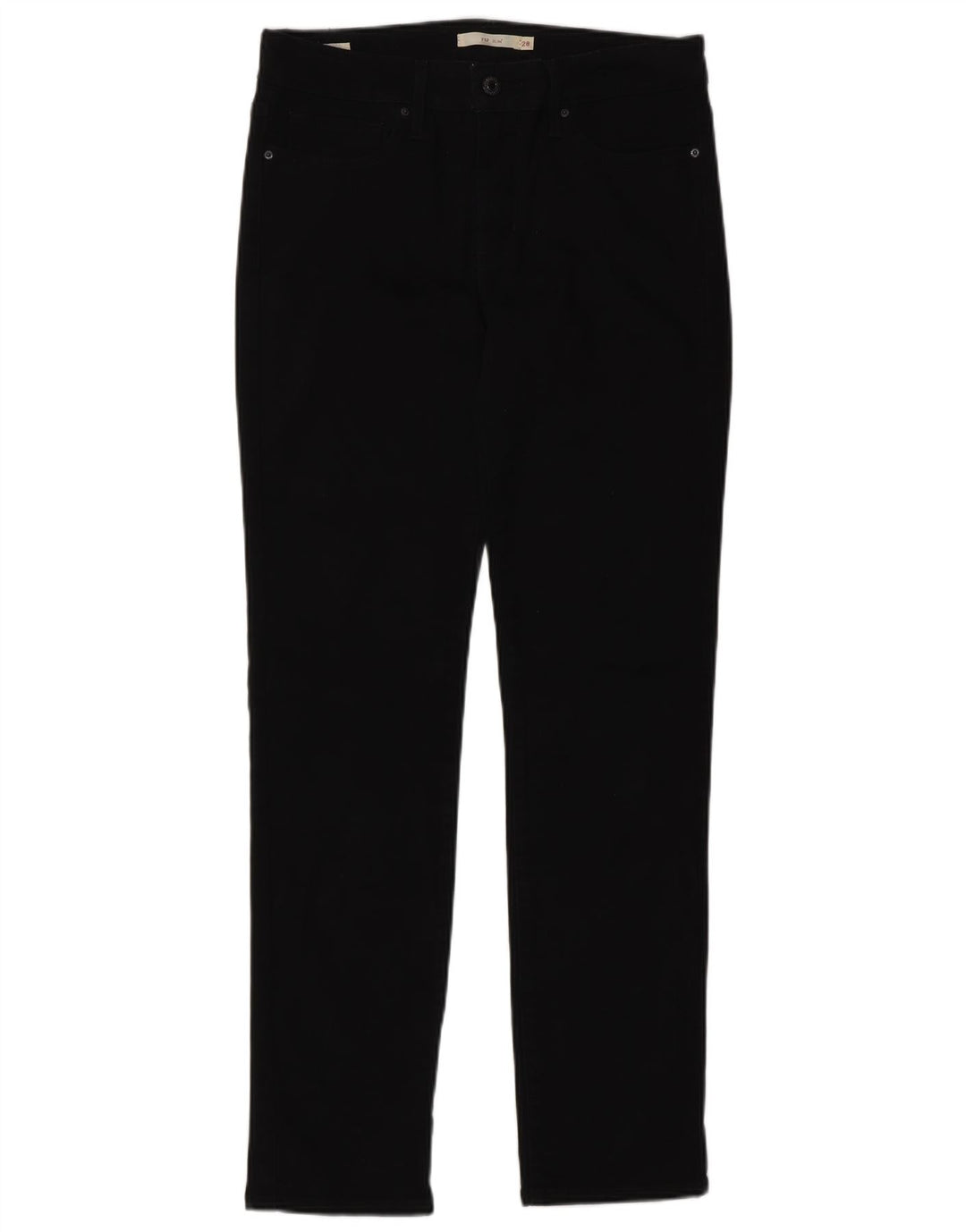 Levi's Womens 712 Slim Jeans W28 L30 Black Cotton