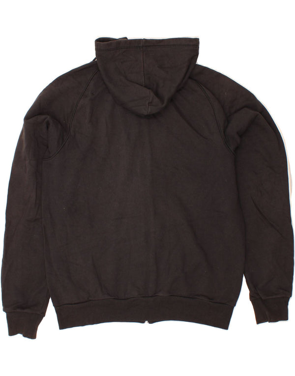 ADIDAS Mens Zip Hoodie Sweater Large Black Cotton