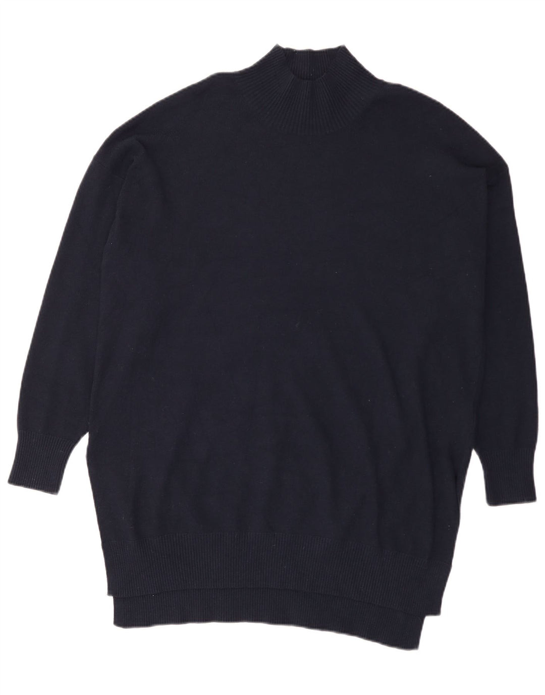Marks & Spencer Womens Turtle Neck Jumper Sweater UK 16 Large Navy Blue
