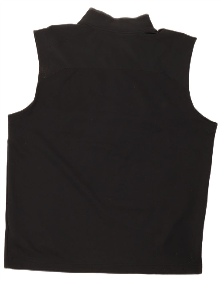 Nike Mens Dri Fit Zip Neck Vest Top Large Black Polyester