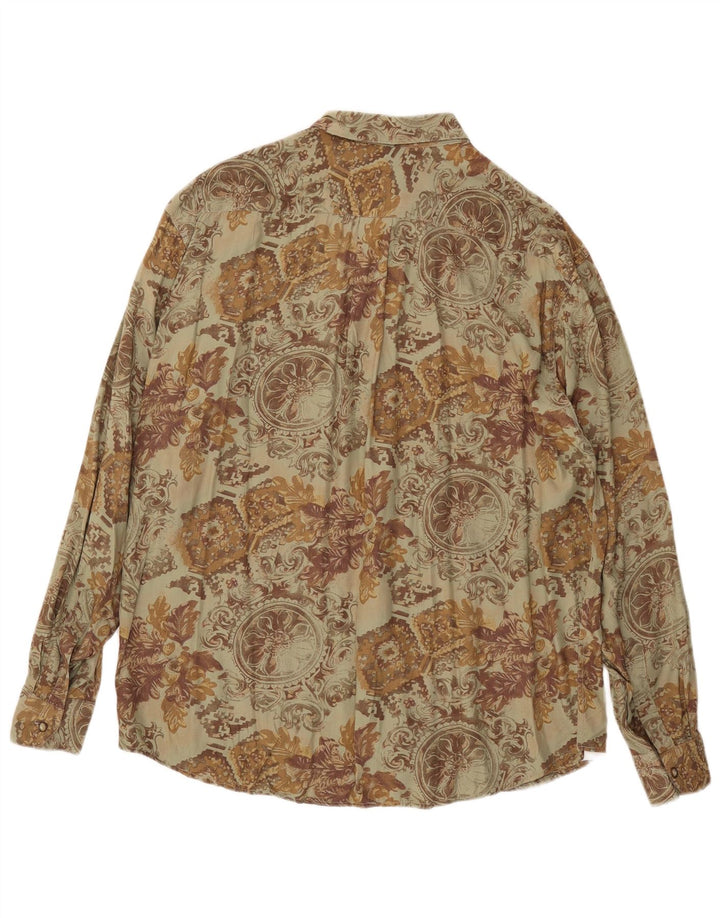 Massaro Mens Shirt Large Khaki Floral