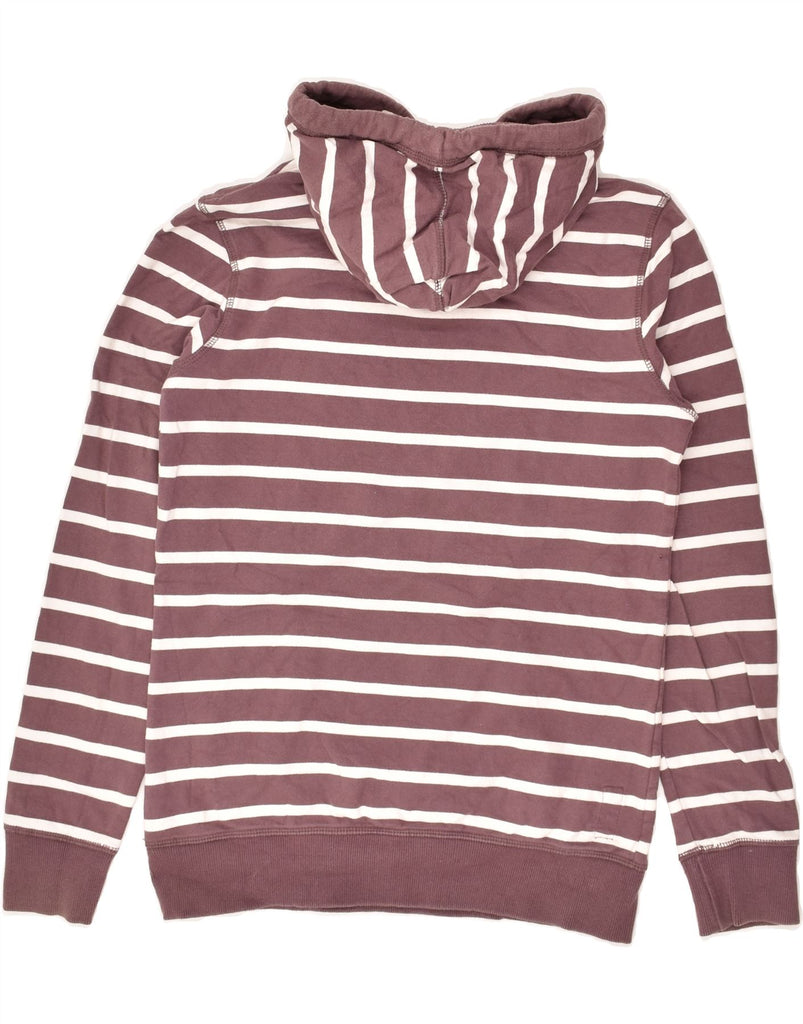 FAT FACE Womens Hoodie Jumper UK 10 Small Maroon Striped Cotton | Vintage Fat Face | Thrift | Second-Hand Fat Face | Used Clothing | Messina Hembry 