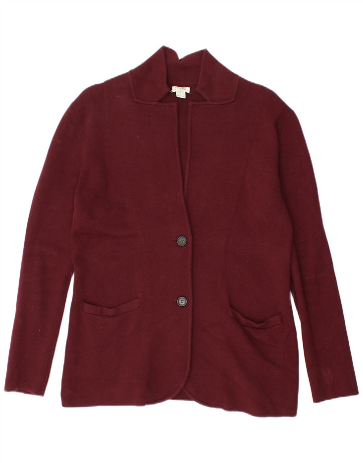 J. Crew Womens 2 Button Blazer Jacket UK 10 Small Burgundy Cotton