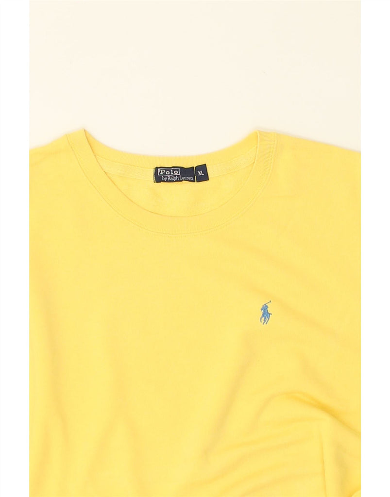 POLO RALPH LAUREN Womens Sweatshirt Jumper UK 18 XL Yellow Cotton | Vintage Polo Ralph Lauren | Thrift | Second-Hand Polo Ralph Lauren | Used Clothing | Messina Hembry 