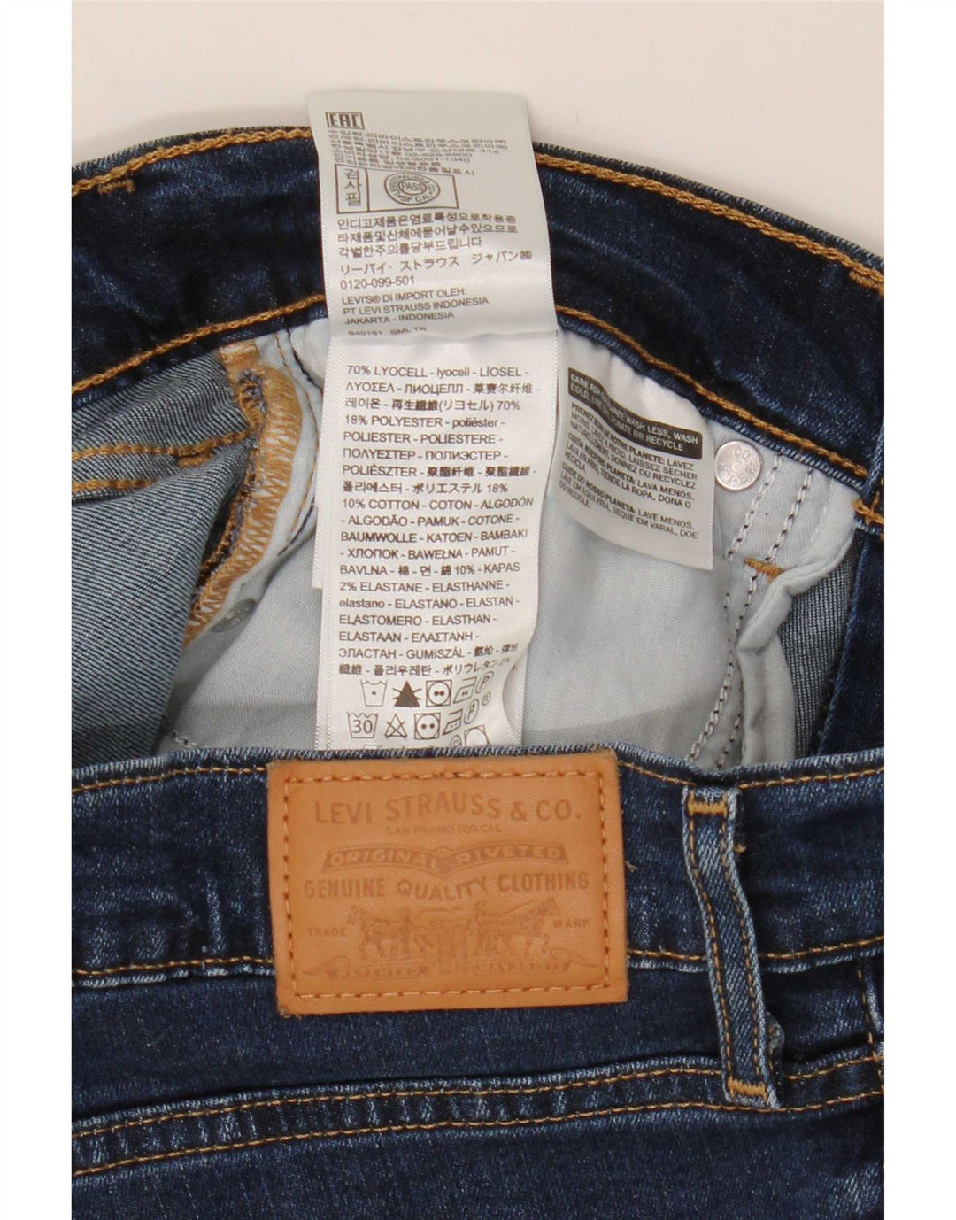 Levi's Womens 724 High Rise Straight Jeans W29 L28 Blue Lyocell