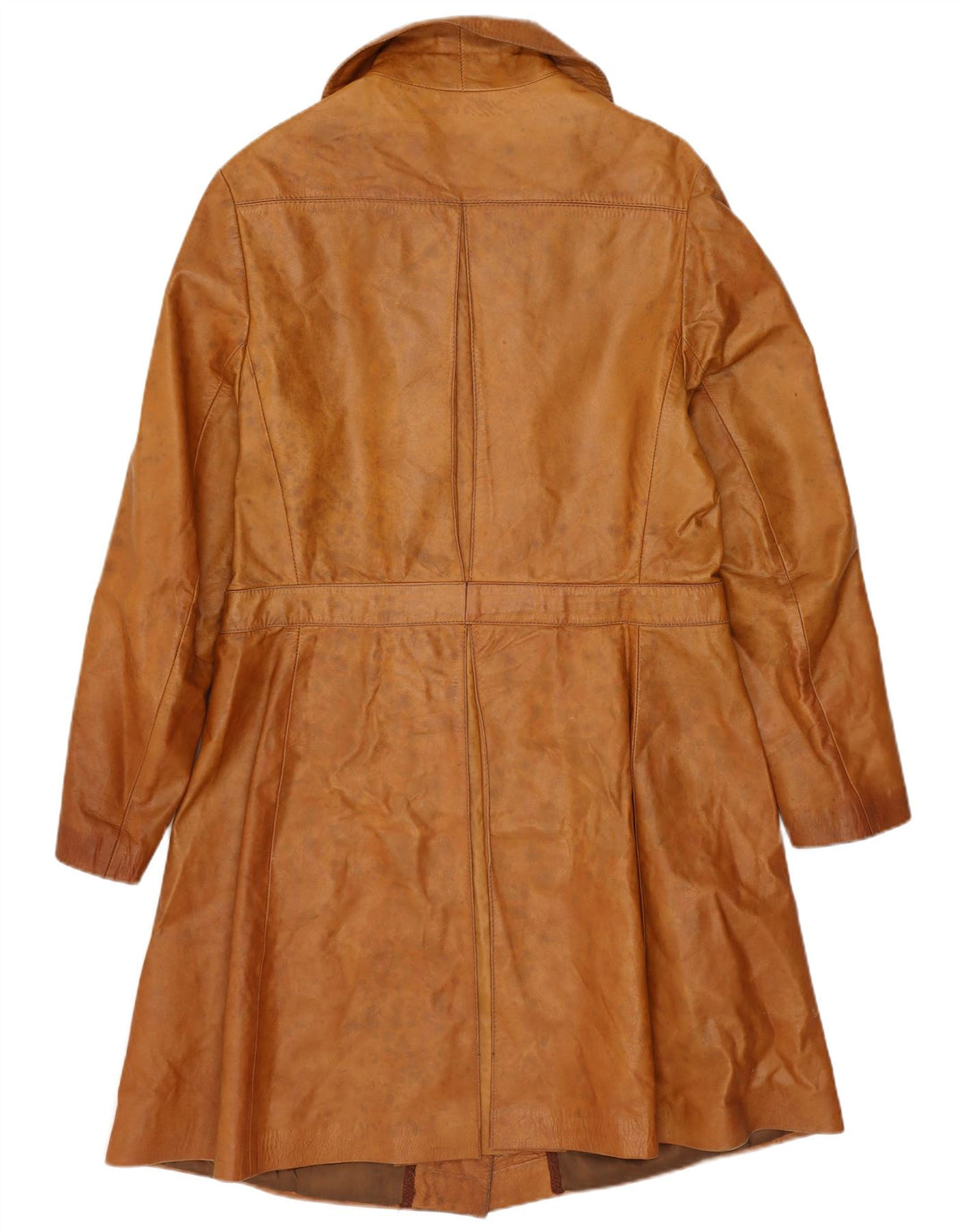 Vintage Womens Leather Coat UK 10 Small Brown