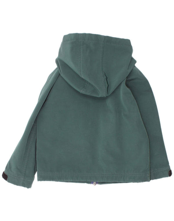 K-Way Boys Hooded Windbreaker Jacket 4-5 Years Green Polyester