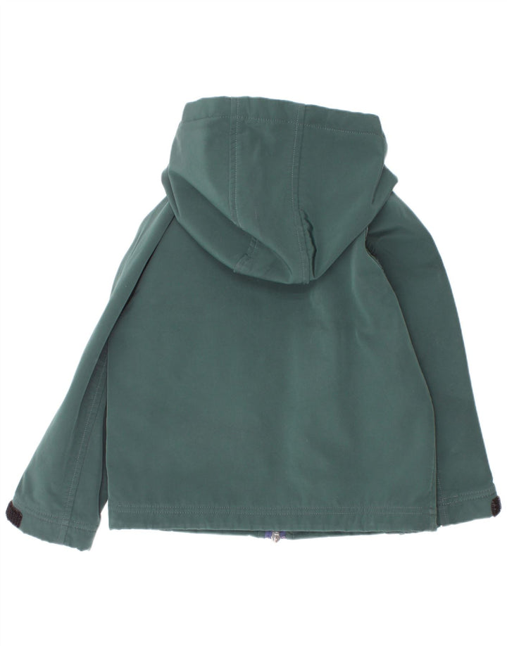 K-Way Boys Hooded Windbreaker Jacket 4-5 Years Green Polyester