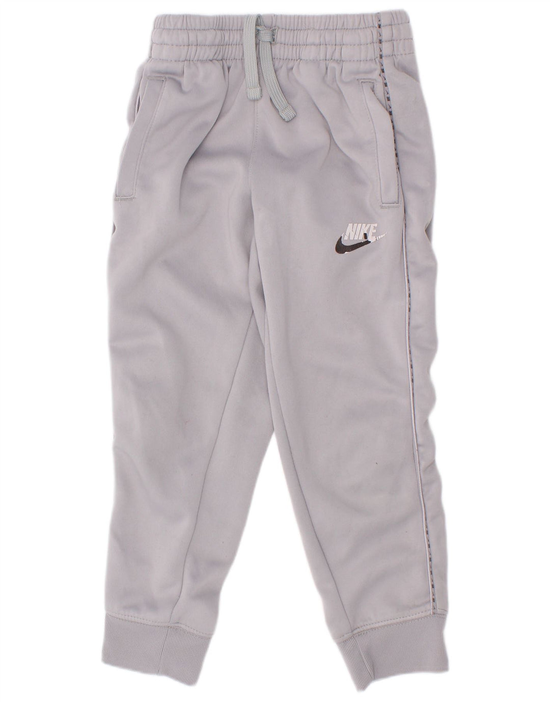 Nike Boys Graphic Tracksuit Trousers Joggers 4-5 Years Small Grey Polyester