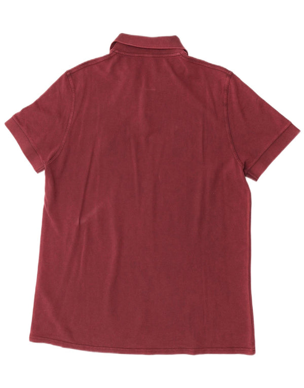 Saint Laurent Mens Polo Shirt Large Burgundy Cotton
