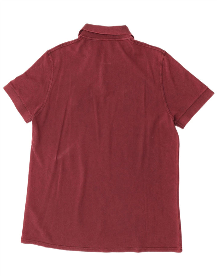 Saint Laurent Mens Polo Shirt Large Burgundy Cotton
