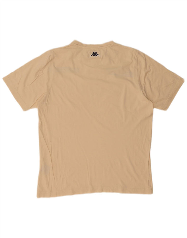 Kappa Mens Graphic T-Shirt Top Medium Beige Cotton