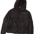 Replay Womens Hooded Oversized Padded Jacket UK 10 Small Black Polyamide