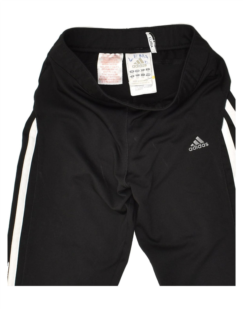 ADIDAS Girls Tracksuit Trousers 9-10 Years Black Polyester | Vintage Adidas | Thrift | Second-Hand Adidas | Used Clothing | Messina Hembry 