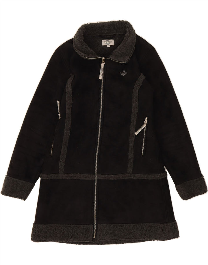 HOOCH Womens Sherpa Jacket UK 14 Medium Black Polyester Vintage Hooch and Second-Hand Hooch from Messina Hembry 