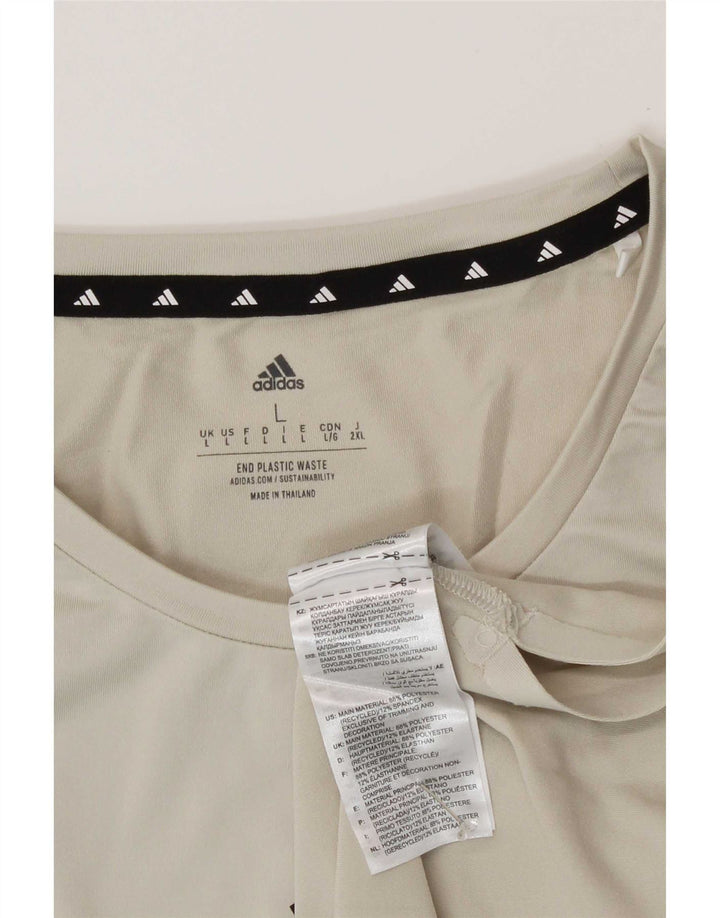 Adidas Mens Graphic T-Shirt Top Large Off White