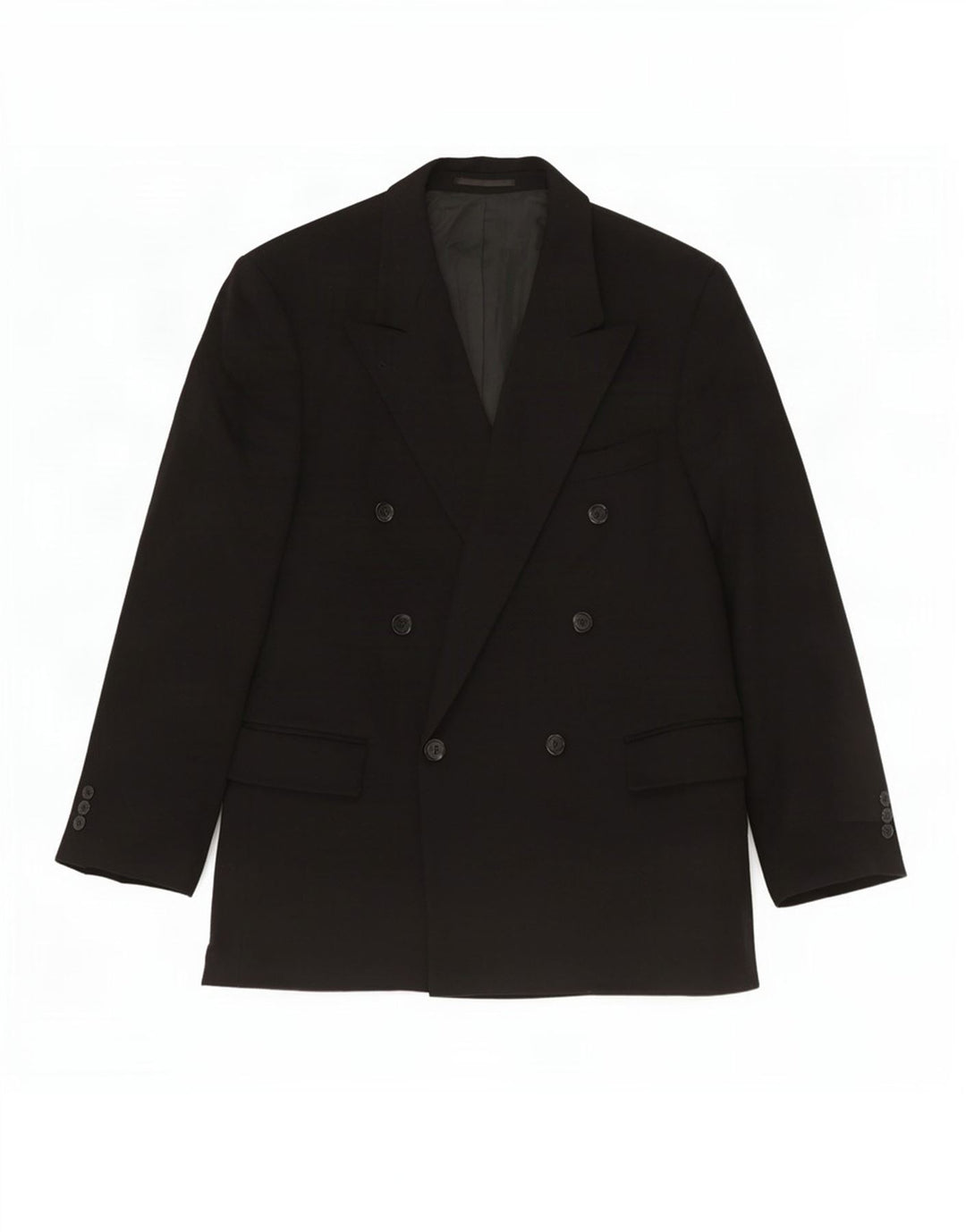 Ing Loro Piona & Co. Mens Double Breasted Blazer Jacket IT 54 2XL Black