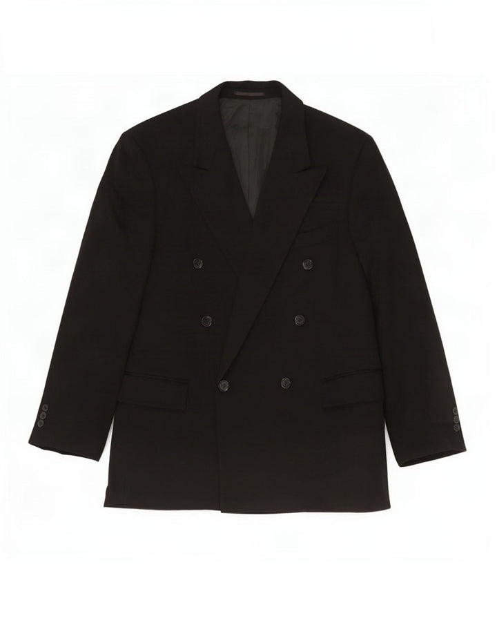 Ing Loro Piona & Co. Mens Double Breasted Blazer Jacket IT 54 2XL Black