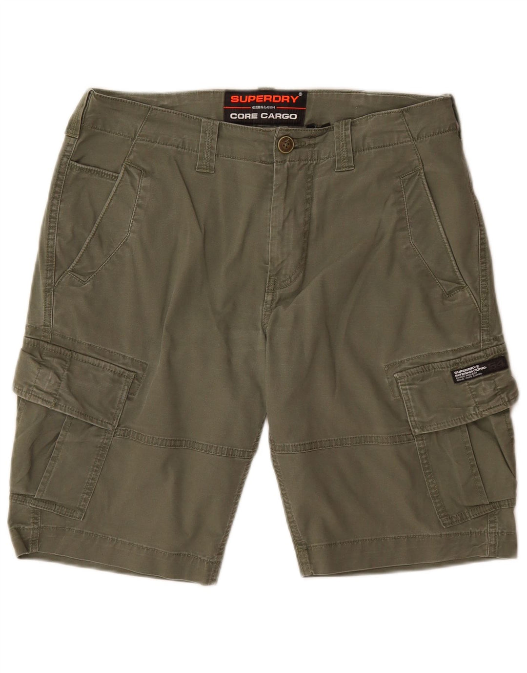 Superdry Mens Cargo Shorts W32 Medium Khaki Cotton