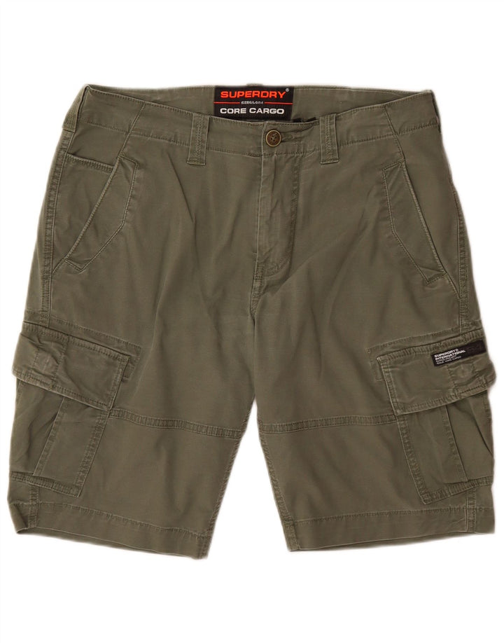 Superdry Mens Cargo Shorts W32 Medium Khaki Cotton