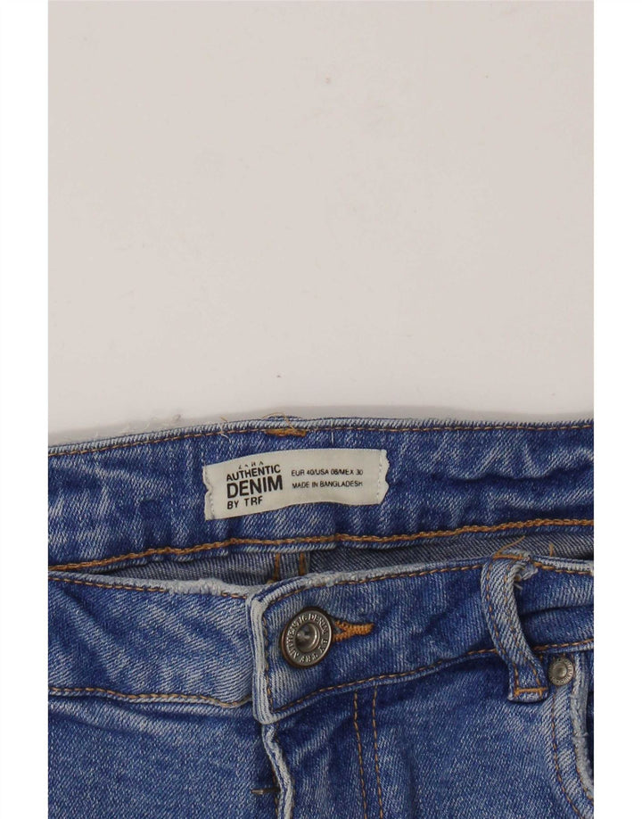 Zara Womens Distressed Denim Shorts EU 40 Medium W30 Blue