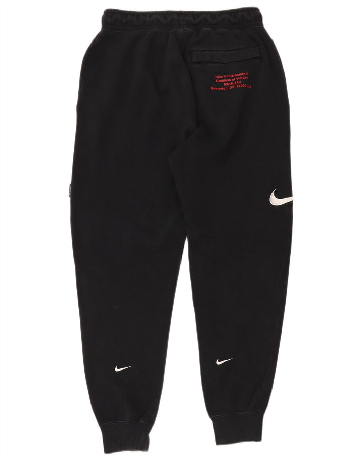 Nike Mens Swoosh Tracksuit Trousers Joggers Small  Black Cotton