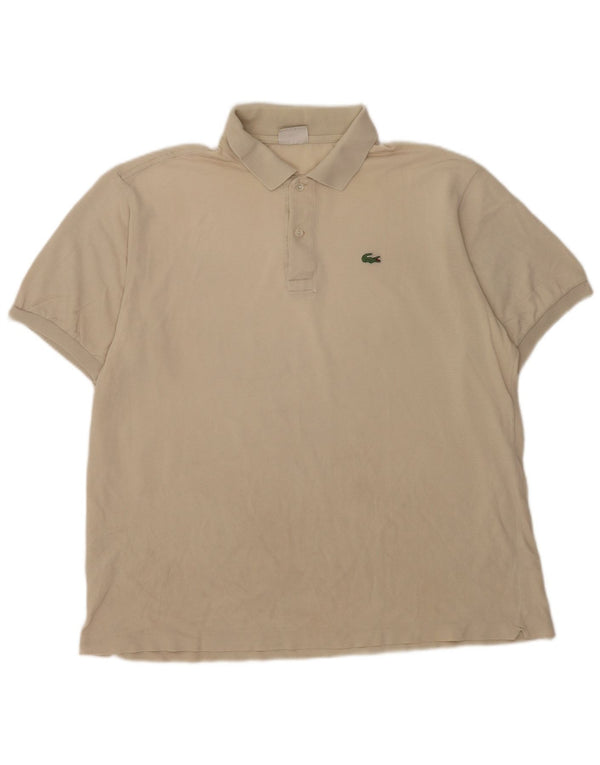 Lacoste Mens Polo Shirt Size 6 XL Beige Cotton