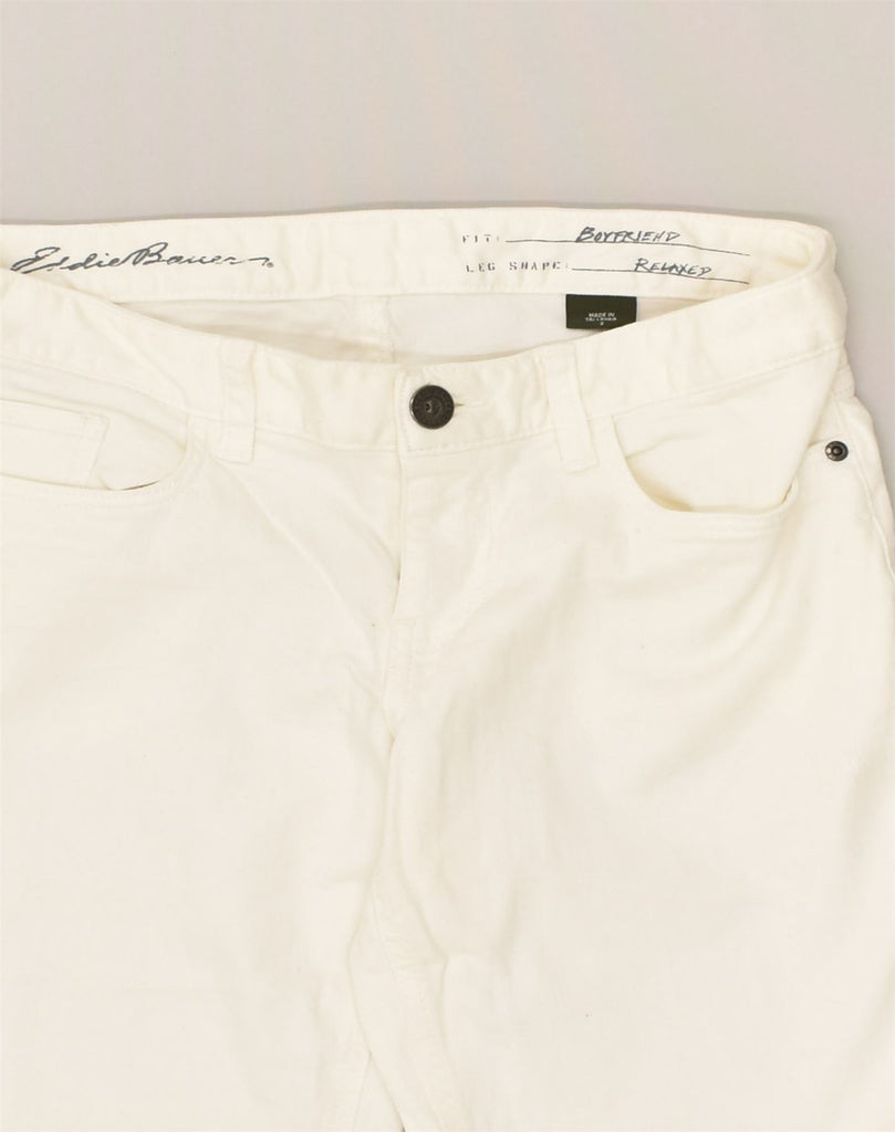 EDDIE BAUER Womens Boyfriend Relaxed Fit Casual Trousers W30 L26 White | Vintage Eddie Bauer | Thrift | Second-Hand Eddie Bauer | Used Clothing | Messina Hembry 