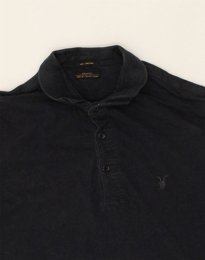 ALL SAINTS Mens Polo Shirt Medium Navy Blue Cotton | Vintage All Saints | Thrift | Second-Hand All Saints | Used Clothing | Messina Hembry 