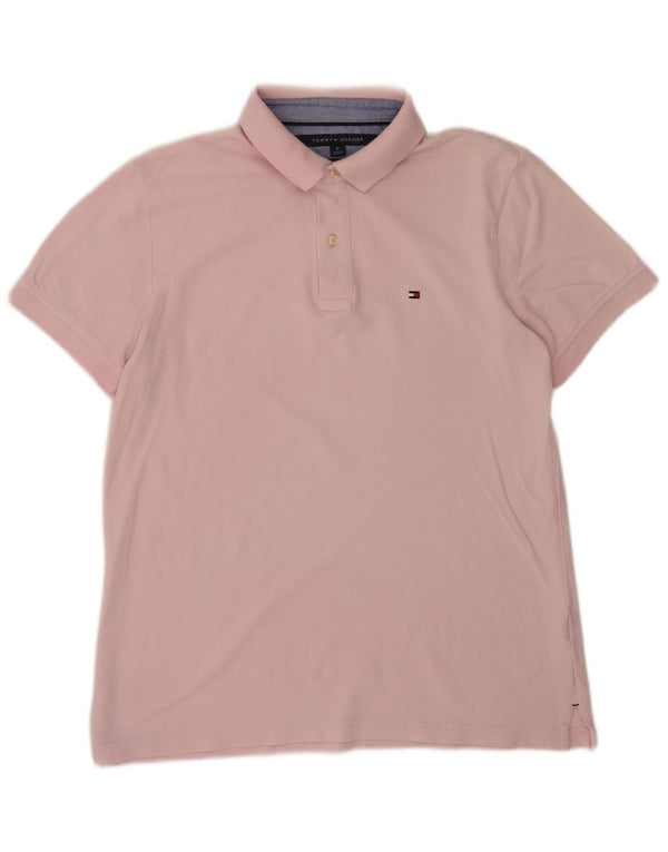 Tommy Hilfiger Mens Custom Fit Polo Shirt Medium Pink