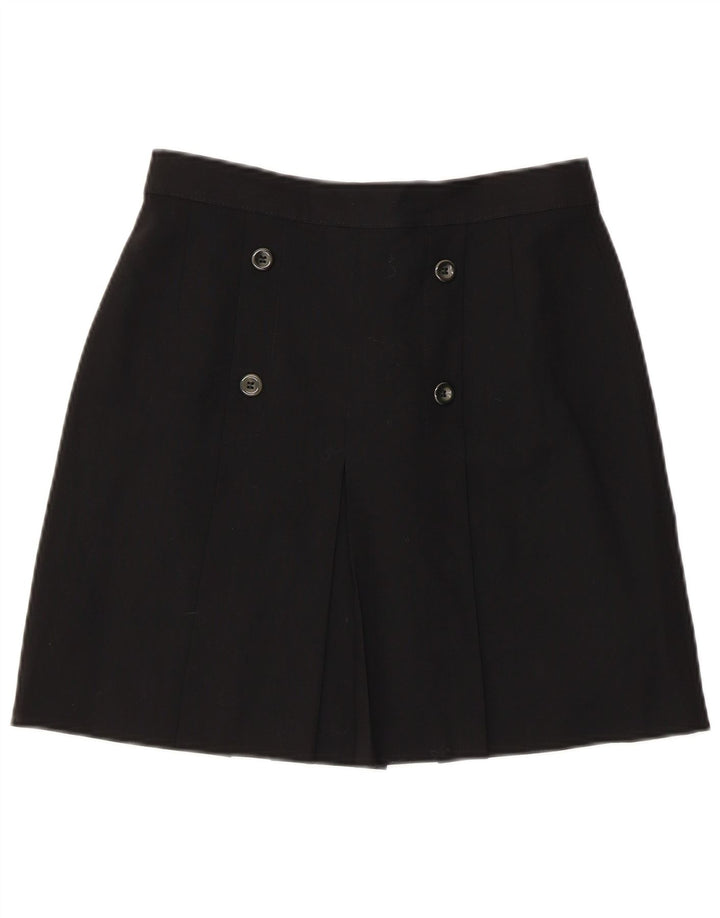 Vintage Womens Mini Skirt IT 44 Medium W28  Black Virgin Wool