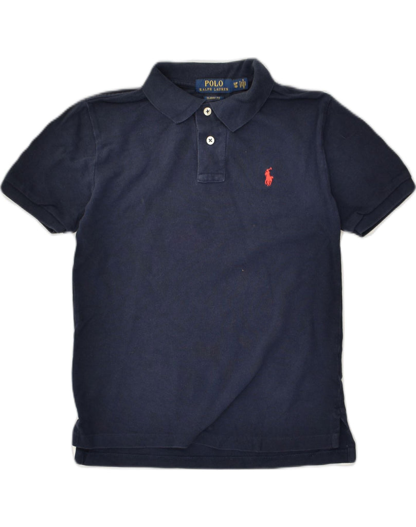 POLO RALPH LAUREN Boys Classic Fit Polo Shirt 7-8 Years Small Navy Blue | Vintage Polo Ralph Lauren | Thrift | Second-Hand Polo Ralph Lauren | Used Clothing | Messina Hembry 