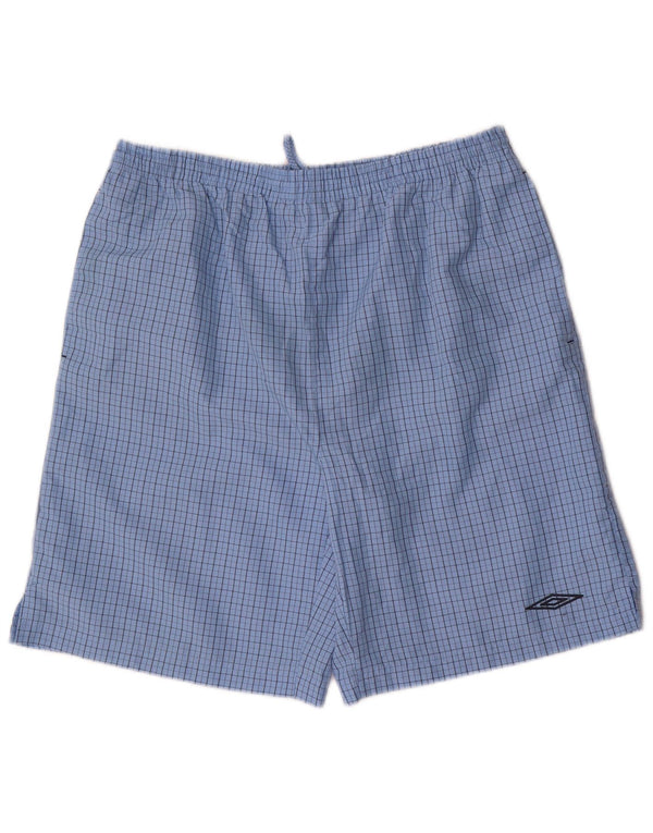Umbro Mens Swimwear Medium  Blue Check Polyester