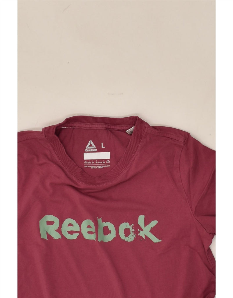 REEBOK Girls Graphic T-Shirt Top 13-14 Years Large Pink Cotton | Vintage Reebok | Thrift | Second-Hand Reebok | Used Clothing | Messina Hembry 