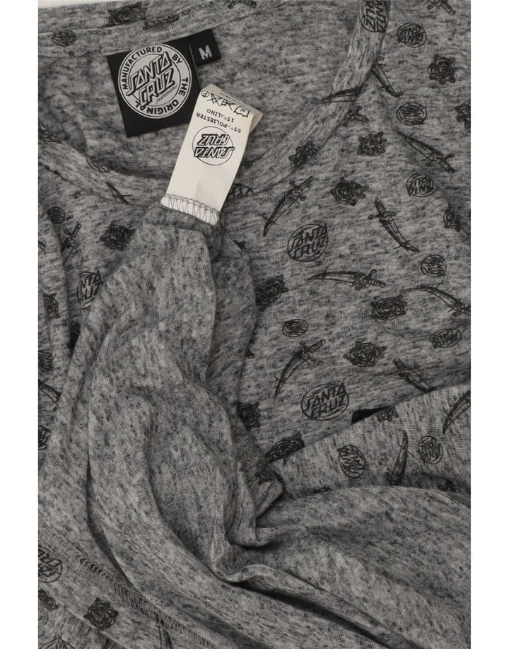 Santa Cruz Mens Graphic T-Shirt Top Medium Grey Polyester