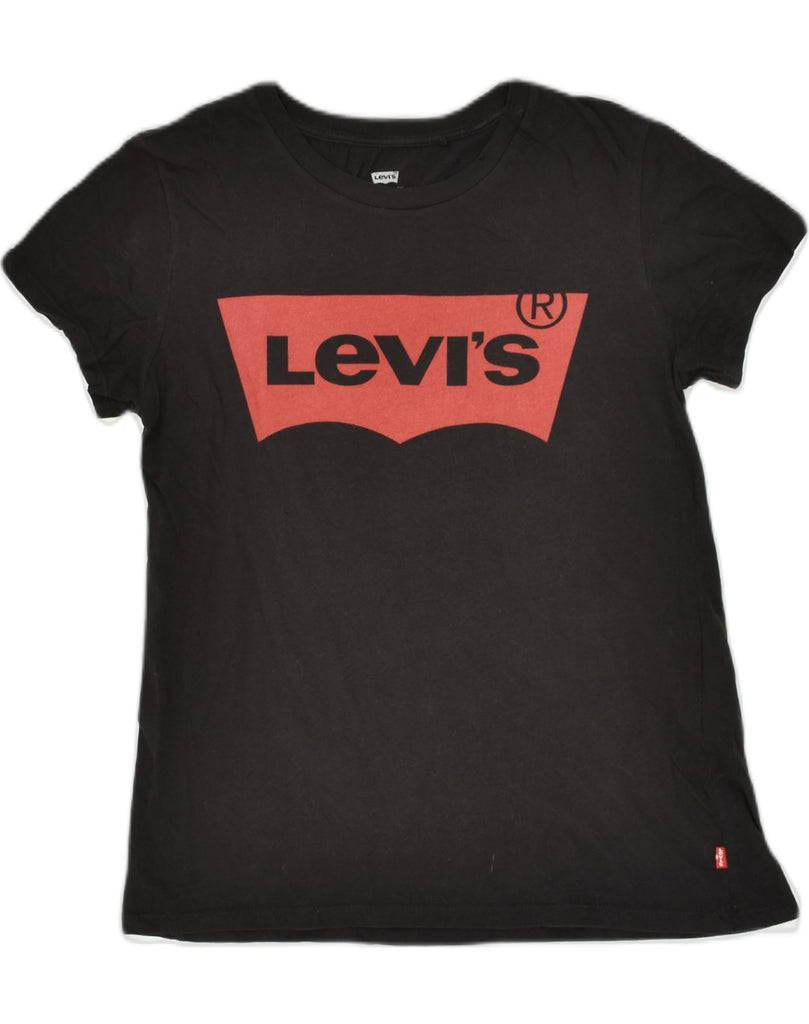 LEVI'S Womens Graphic T-Shirt Top UK 10 Small Black Cotton | Vintage Levi's | Thrift | Second-Hand Levi's | Used Clothing | Messina Hembry 