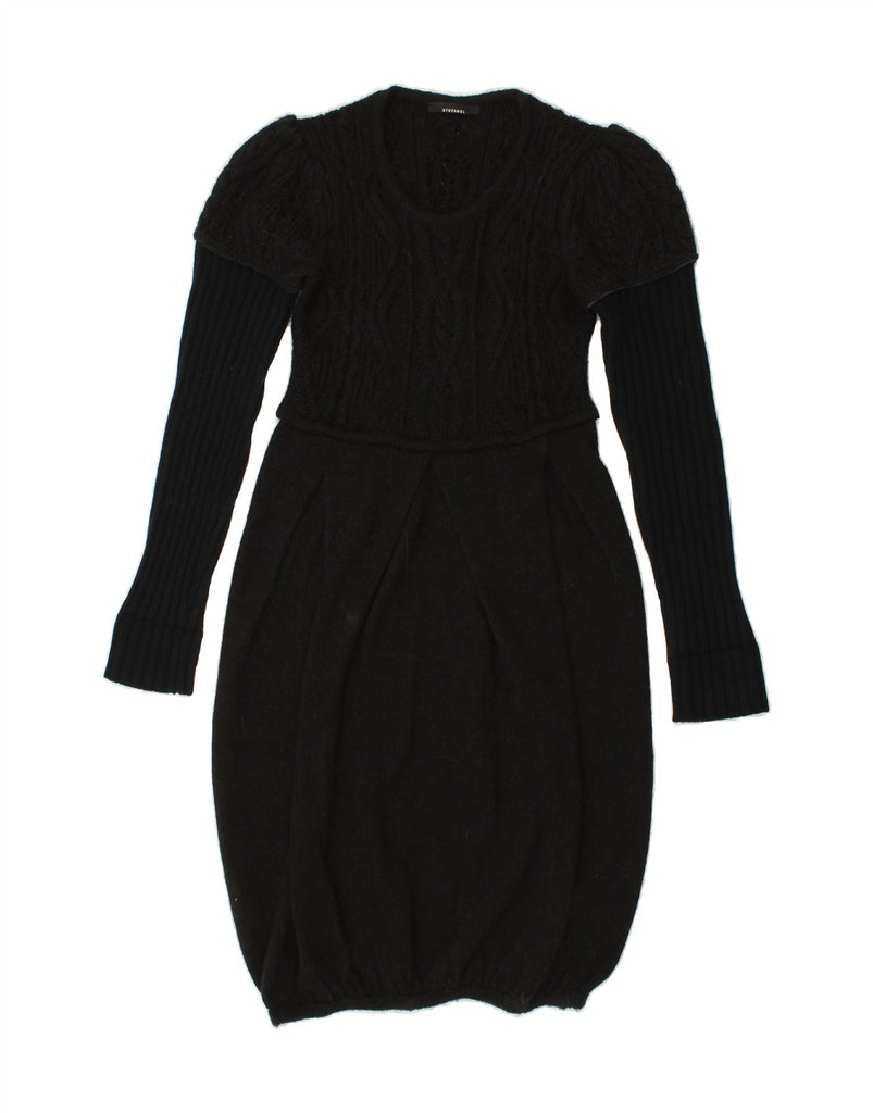 STEFANEL Womens Jumper Dress UK 6 XS Black Alpaca Wool Vintage Stefanel and Second-Hand Stefanel from Messina Hembry 