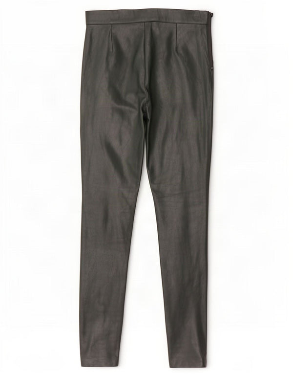 Zara Womens Skinny Faux Leather Trousers Small W26 L28 Green Polyurethane