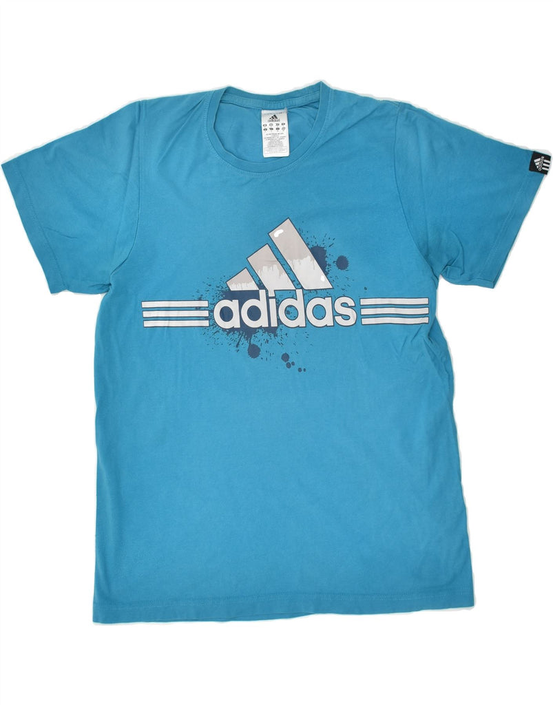 ADIDAS Mens Graphic T-Shirt Top Small Blue Cotton | Vintage Adidas | Thrift | Second-Hand Adidas | Used Clothing | Messina Hembry 