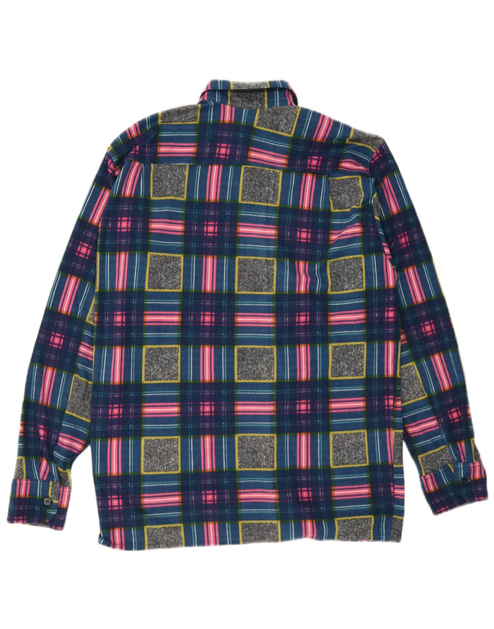 Vintage Mens Fleece Shirt Medium Multicoloured Geometric Polyester